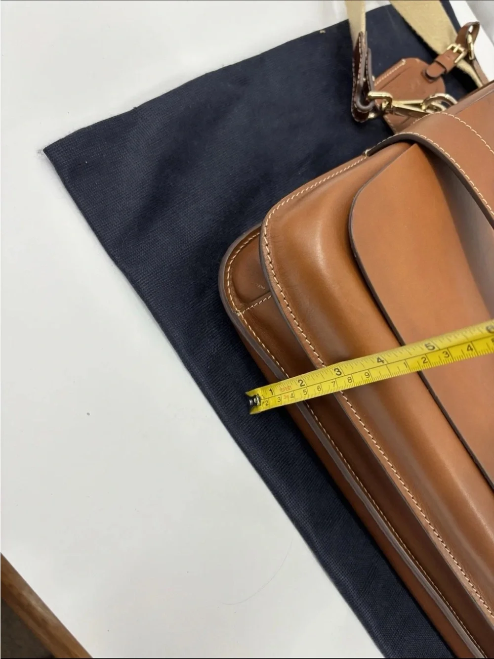 Boldrini Selleria Leather Messenger Bag Crossbody Tan Brown Satchel Italy Luxury